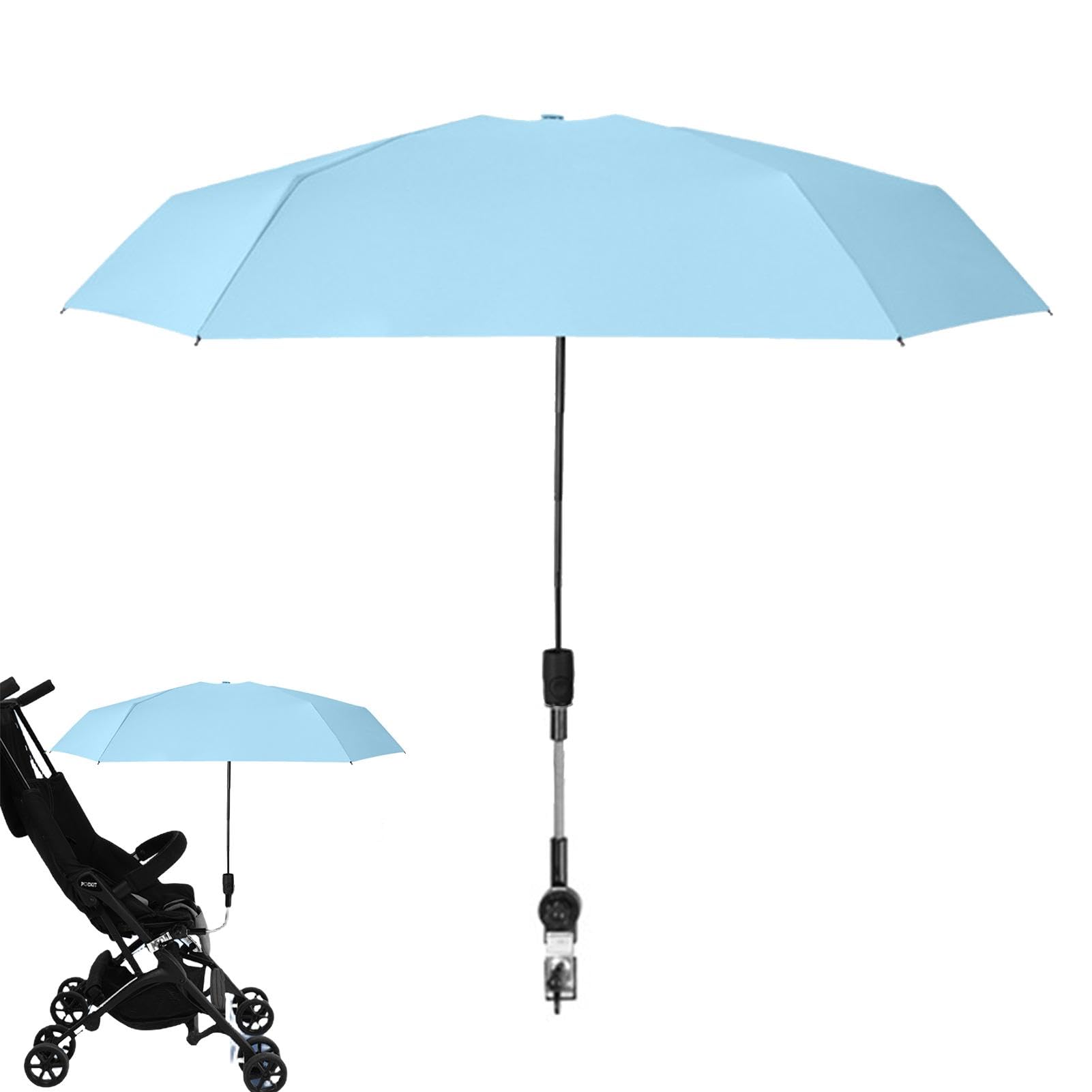 Sombrilla Cochecito Bebe | UV 50+ sombrilla carro bebe | Parasol Carro Bebe Con Clip Ajustable Rotación 360 ° para cochecito, cochecito de bebé, silla de playa