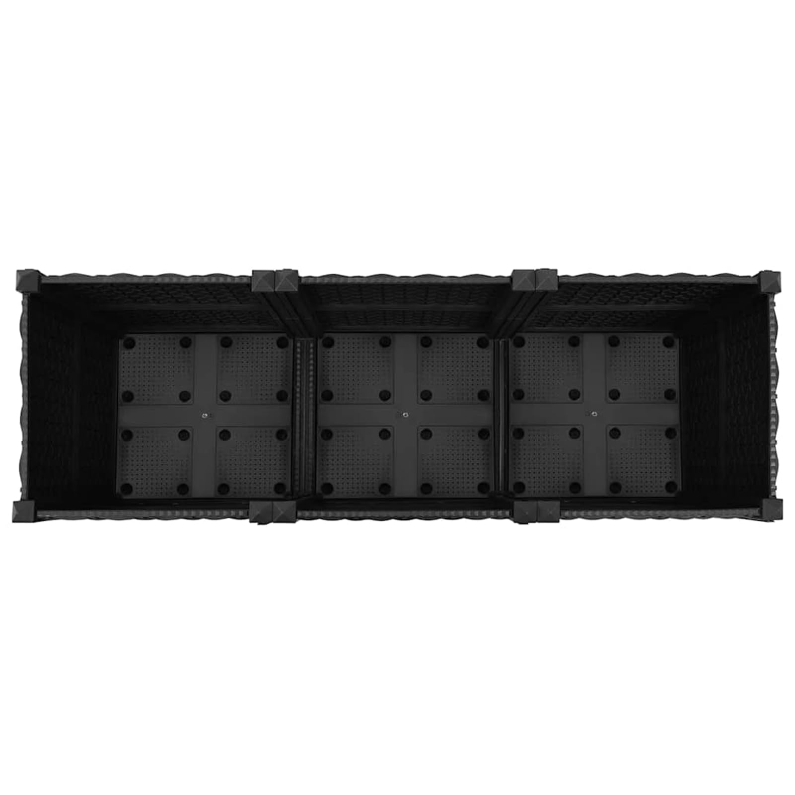 Gecheer Letto Rialzato, Fioriera in Polipropilene 120x40x38 cm per Giardino, Aiuola Rialzata con Ampio Spazio per Piante, Fiori, Orto Domestico, Facile da Montare, Design Elegante Nero