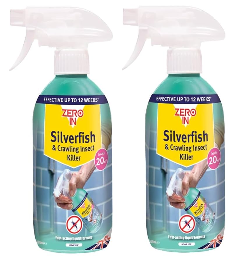 Silverfish & Crawling Insect Killer Spray 500ml – Fast-Acting Indoor Pest Control, Treats Up to 20m², Effective for Up to 12 Weeks (2)