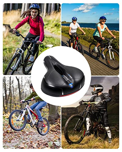 image for MSDADA Bike Seat - Bicycle Seats for Comfort Men Women Gel - Wide Stat