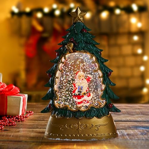 Bola de nieve de Navidad con luces LED y efecto de caída de nieve para decoración 7