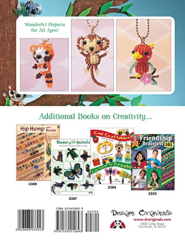 Beaded Miniature Menagerie: Cute & Clever Animals... Popular Pets, Zoo Animals, Birds, Bunnies and More! (Design Originals) Projects for All Ages - Pendants, Key Rings, Zipper Pulls, and More - Image 2