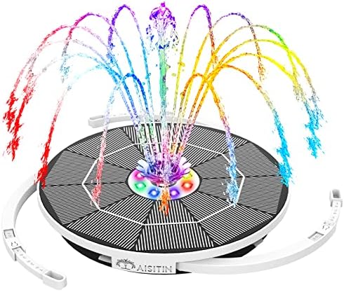 bird bath with built in solar light - Which One Will Transform Your Garden? 8 AISITIN 3.5W Solar Fountain with Lights Bird Bath Led Solar Water Pump with 3000mAh Battery Solar Powered Fountain for Garden, Pool, Fish Tank and Pond