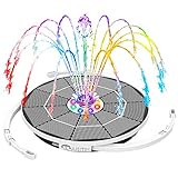 AISITIN 3.5W Solar Fountain with Lights Bird Bath Led Solar Water Pump with 3000mAh Battery Solar Powered Fountain for Garden, Pool, Fish Tank and Pond