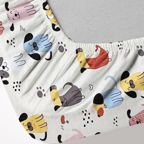 Image of Weave & Decor Kids Fitted bedsheets Single Bed 36x78x6 inch with Pillow Cover 20x30 inch, Breathable Soft Fabric, for Single Mattress