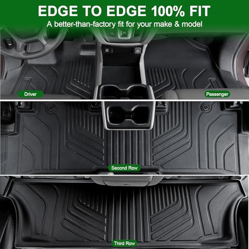 Image of Floor Mats for Honda Odyssey 2018-2026, TPE All Weather Durable Floor Liners for Honda Odyssey Accessories