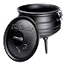 Produktbild TP BBQ Potjie-Kessel, Südafrikanischer Feuer-Topf aus Gusseisen, Dutch-Oven mit Deckel und Füßen, Dreibein-Kochtopf zum Schmoren, Kochen, als Camping-Zubehör für Outdoor-Cooking, ca. 8 Liter (Pot 3)