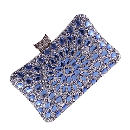 Pochette de soirée en cuir bleu pour sublimer votre tenue de gala et grand banquet