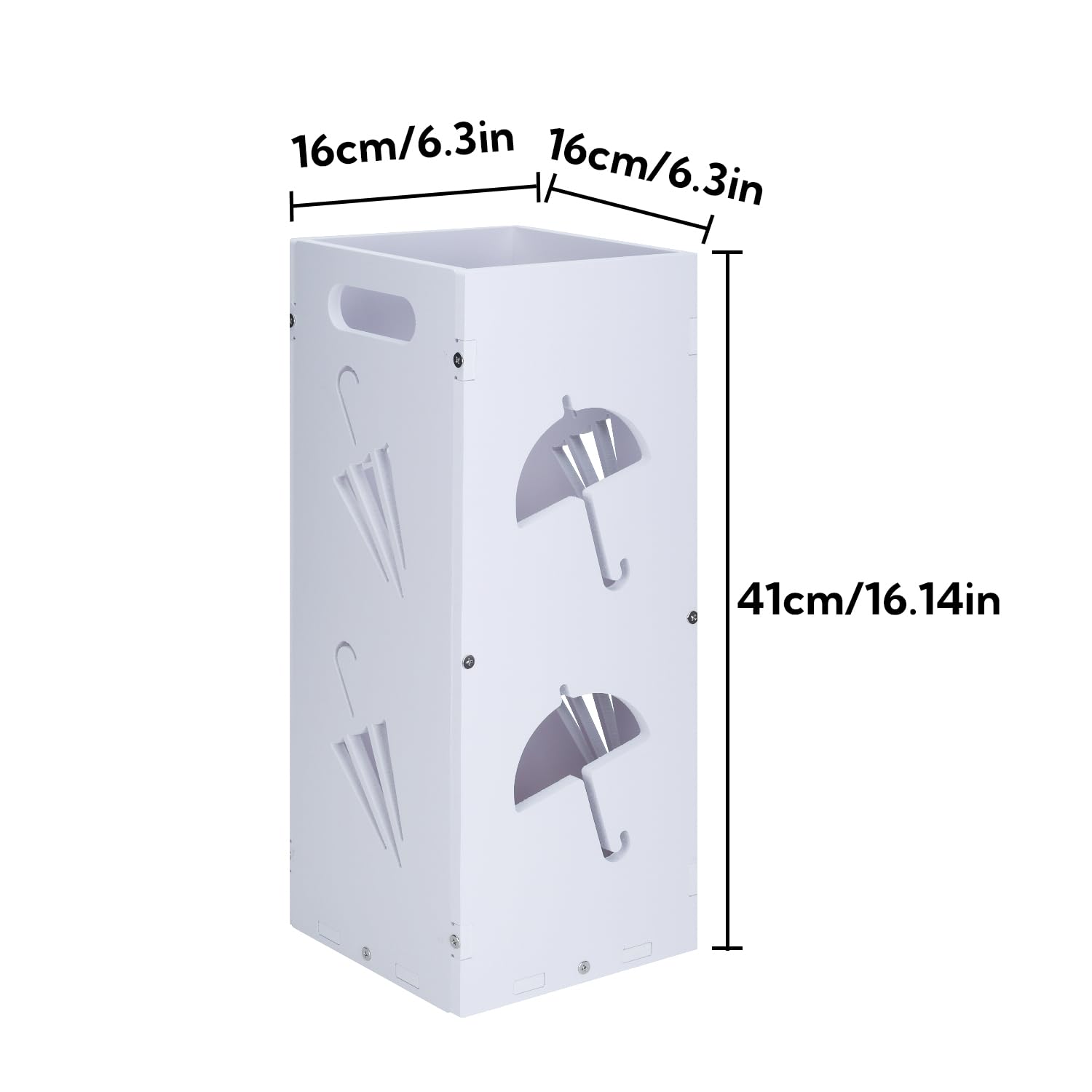 lokubond White Square Umbrella Organizer, Umbrella Stand for Entryway, Storage Bin Freestanding for Home, Office, Hotel