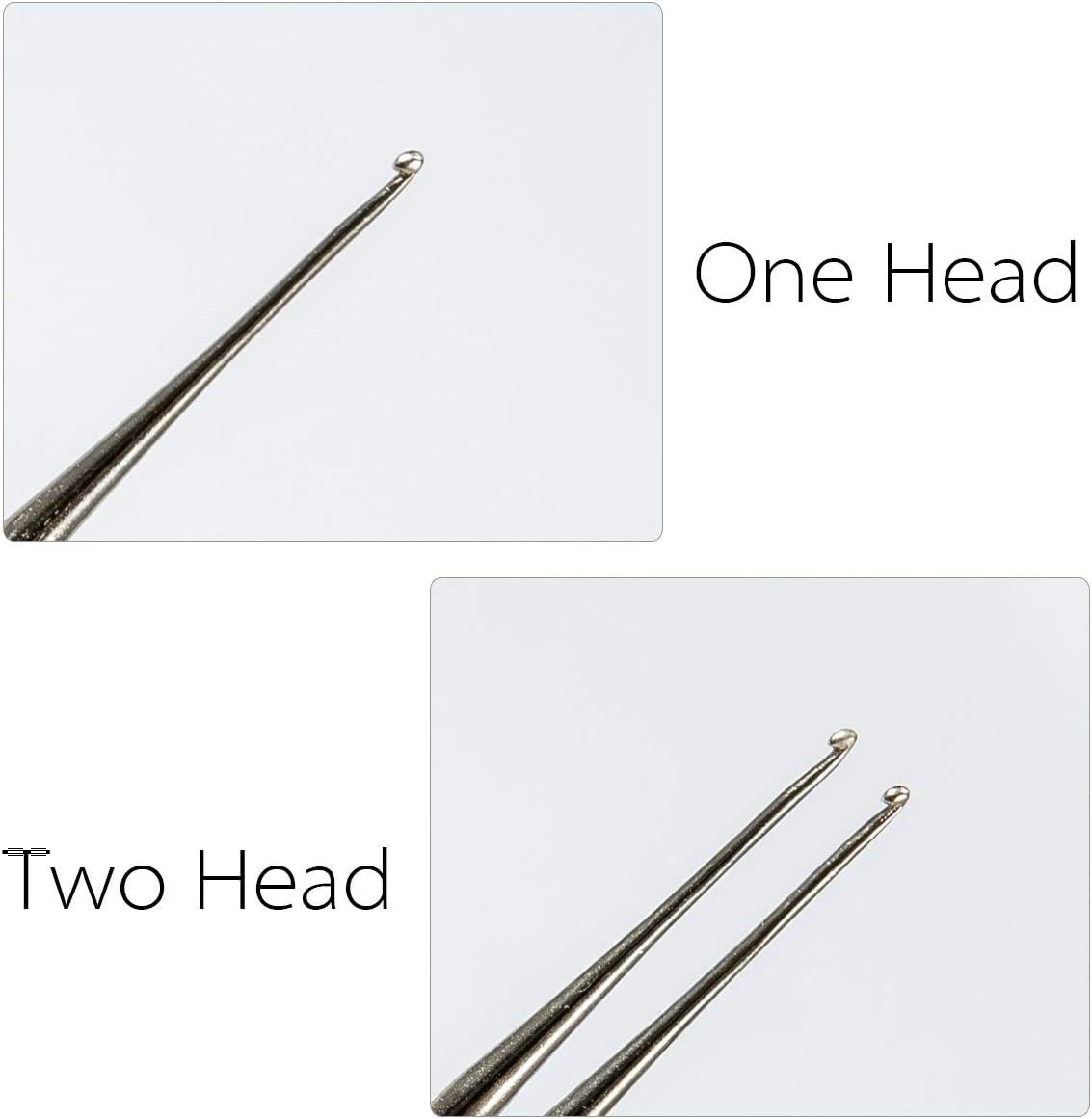 Apipi 4 Pcs 0.75mm Dreadlocks Crochet Hooks Set- Crochet Hooks Hair Extensions Crochet Weaving Needles with Bamboo Handle for Dreads Hair Dreadlock Tool Braid Craft (1 Hook, 2 Hooks)