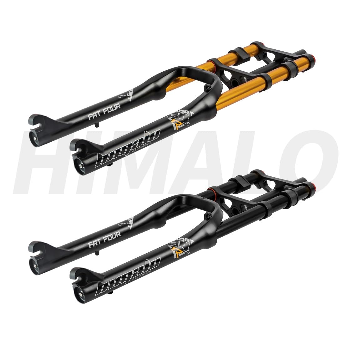 26'' Vélo Fat Fork Descente VTT Fourche À Suspension Pneumatique Débattement 140mm Droite Double Épaule Fourche Rebond Réglable Frein À Disque ， pour Pneu 4.0 (Color : Black)