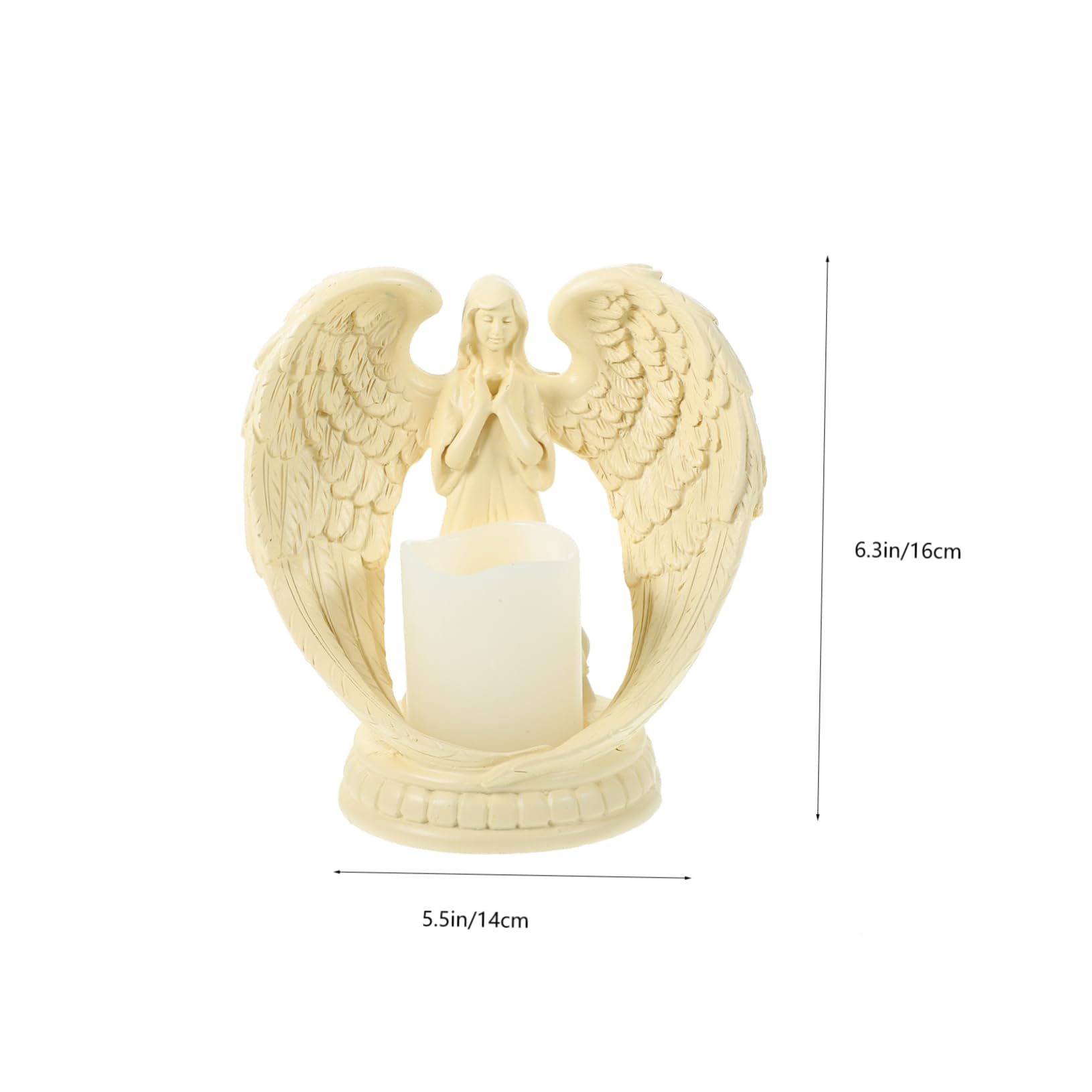 Didiseaon Portacandele Natalizio Angelo in Resina di Angelo, Candeliere Elettronico Decorativo per Casa e Ufficio, Crea Atmosfera
