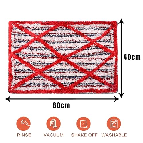 Image of Kuber Industries Door Mat | Dust Trapper Mat | Anti-Skid Door Entrance Mat | Floor Mat for Home Entrance | Katli Mingle Entryway Door Mat | Pack of 2 | Red