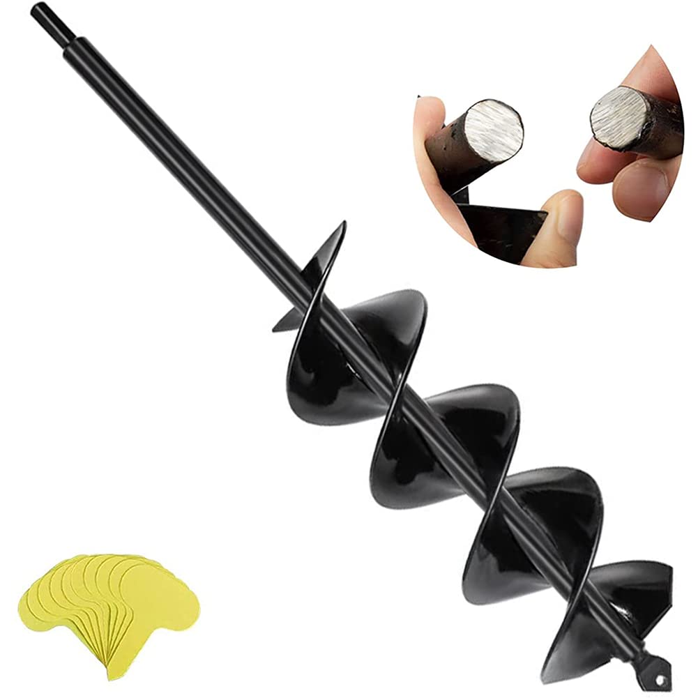 SYITCUN Auger Drill Bit for Planting 3"x16.5" Drill Auger Solid Shaft Garden Auger Spiral Drill Bit for Planting Bulb Bedding Plants Plants Drill bit for 3/8” Hex Drive Drill