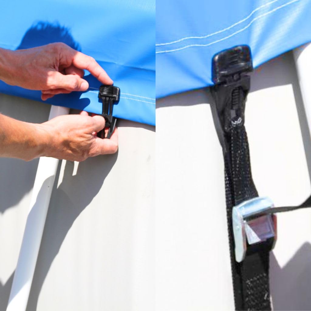 PoolBelt | Befestigungsset Poolplane | Befestigung Poolabdeckung | Für Stahlrahmen-/ Framepool rund (Poolgröße Ø 5.000mm)