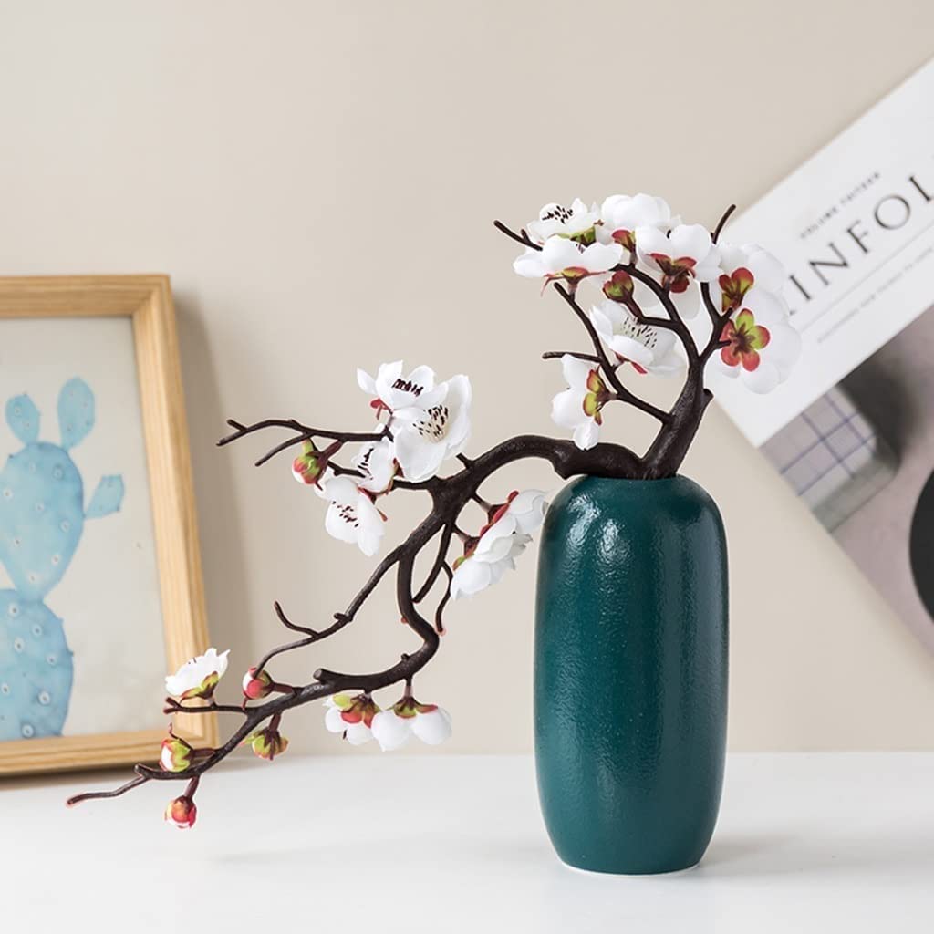 AAPIE Vaso di Fiori retrò Vasi in Ceramica per Fiori Vaso Verde Scuro per scrivania Accessori Decorativi per la casa (15,5 x 7,3 cm)