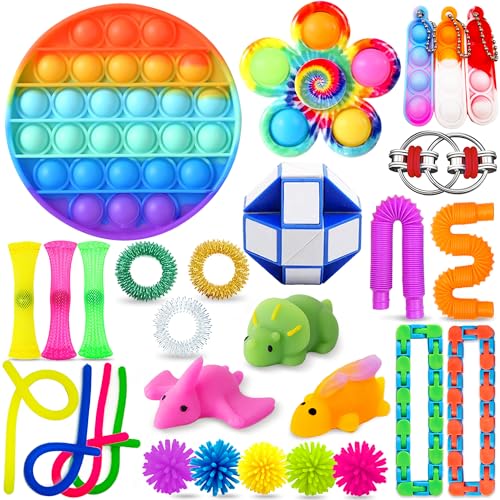 Chennyfun Stressabbau-Set, 30 Pcs Sensory Zappeln Anti-Stress Spielzeug -...