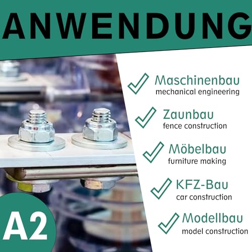 Sicherungsmutter Sechskantmutter DIN 985/ISO 10511 Standard Form Edelstahl A2 V2A, Stoppmutter selbstsichernde Mutter Edelstahlmutter Sechskant Schraubenmutter (M5, 10 Stück)