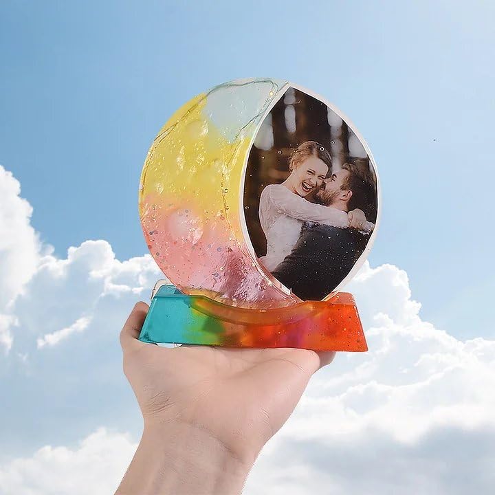 Image of Moon Photo Frame Silicone Mold - Lunar Phase Resin Art Mold for DIY Picture Frames, Unique Gifts & Home Decor - Reusable Epoxy Resin Mold