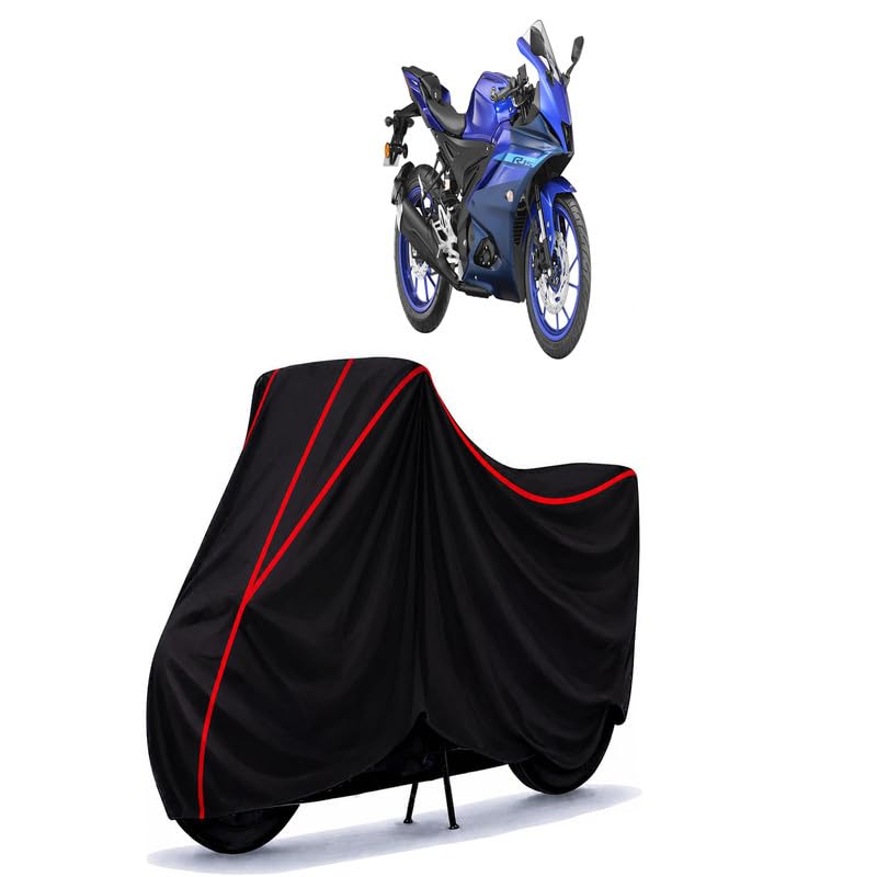 Image of R15 M Water Resistant Bike Cover for All Motorcycles & Scooters | Heavy Duty Premium Taffeta Fabric | UV Protection, Dustproof, Scratchproof | All Weather Two Wheeler Body Cover with Elastic Bottom