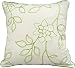 Chain Embroidery Floral Decorative with Piping Throw Pillow Cover 18" Green