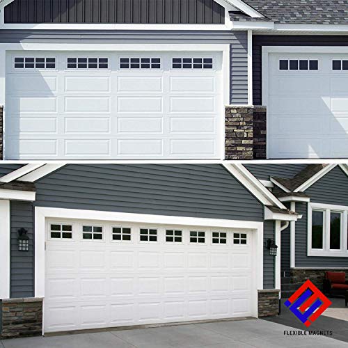Flexible Magnetic Faux Window Panels - Fake Garage Window Magnets (4inches x 6inches, 32 Magnets)