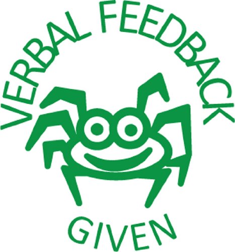 "Verbal feedback given" Self inking teacher reward stamp X12149