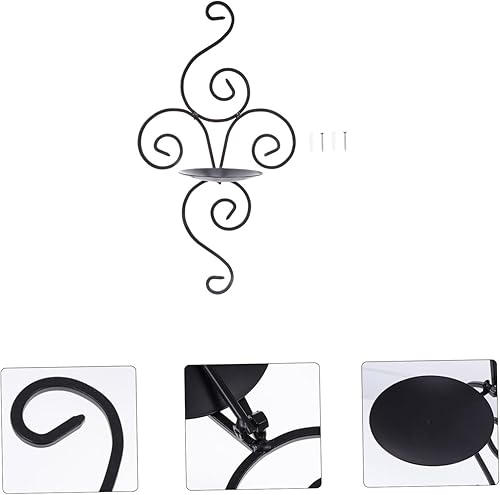 Miniatura 7 de IMIKEYA Candelabros colgantes para pared, candelabros de hierro, decoración elegante, acabado negro