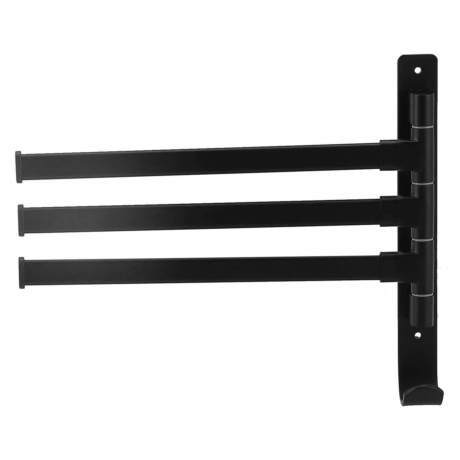 Porte-serviettes mural 3 bras rotatifs aluminium pour balcon et cuisine