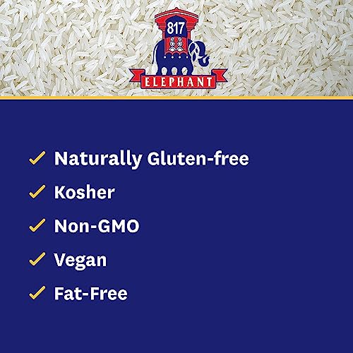Image of 817 Elephant Thai Hom Mali Jasmine Rice - (2 Pack) 2 lb Bag | Authentic White Rice - Great for Thai Recipes, Curries & Pilafs - Cook in Microwave or on Stove Top