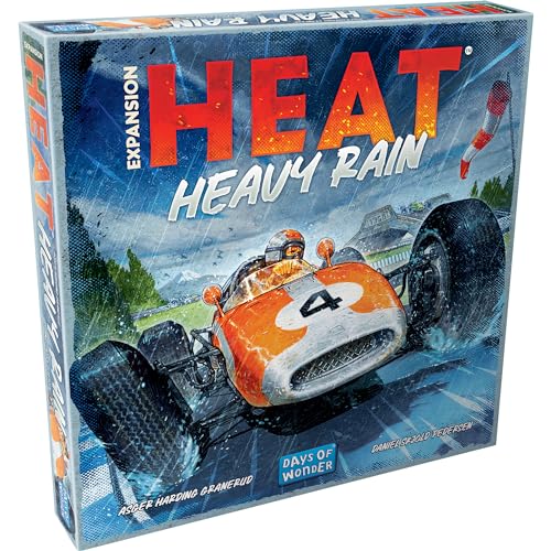 Image of Asmodee Heat: Heavy Rain Board Game Expansion - New Japan & Mexico Tracks, Intense Car Racing Strategy Game, Fun Family Game for Kids & Adults, Ages 10+, 1-7 Players, 60 Min Playtime