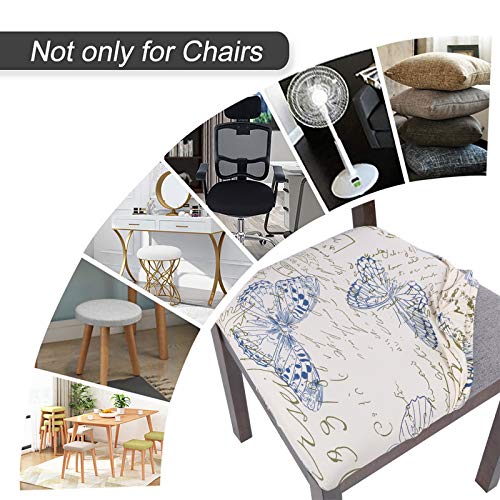 Image of SearchI Seat Covers for Dining Room Chairs Stretch Printed Chair Seat Covers Set of 4, Removable Washable Upholstered Chair Seat Protector Cushion Slipcovers for Kitchen, Office(Butterfly Pattern)