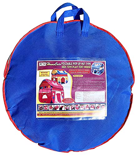 Image of Homecute Foldable Pop Up Hut Type Kids Toys Jumbo Size Play Tent House for Boys and Girls. (Big Size Red-White)