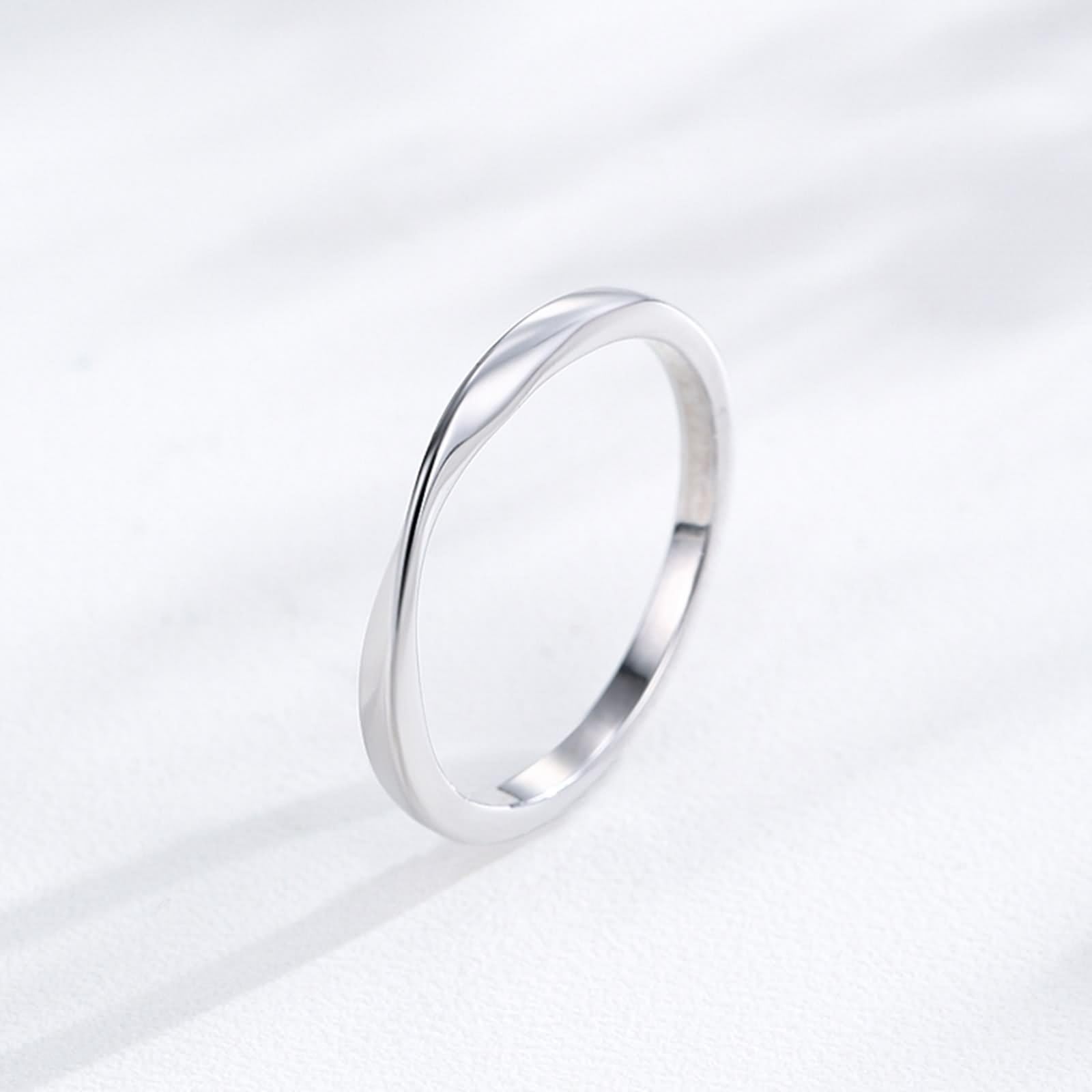 Anello per matrimonio, anello di fidanzamento da donna, in argento 18 carati, misura 18 (18,5), regalo divertente per le donne