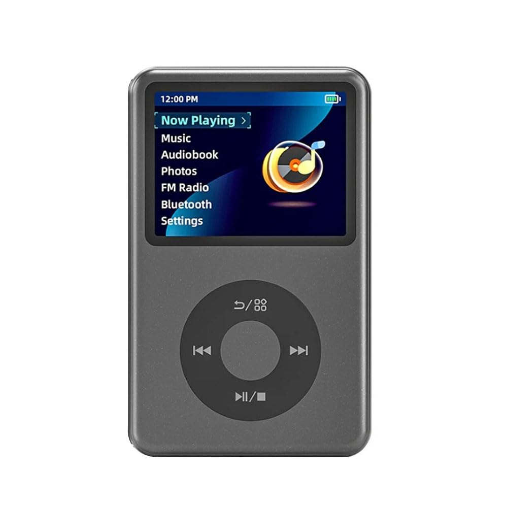 Reproductor de Música MP3 Portátil con Bluetooth de 128 GB, Reproductor de Audio Digital de Alta Resolución FM con Vídeo y Sonido HiFi, Reproductor de Pantalla Táctil A