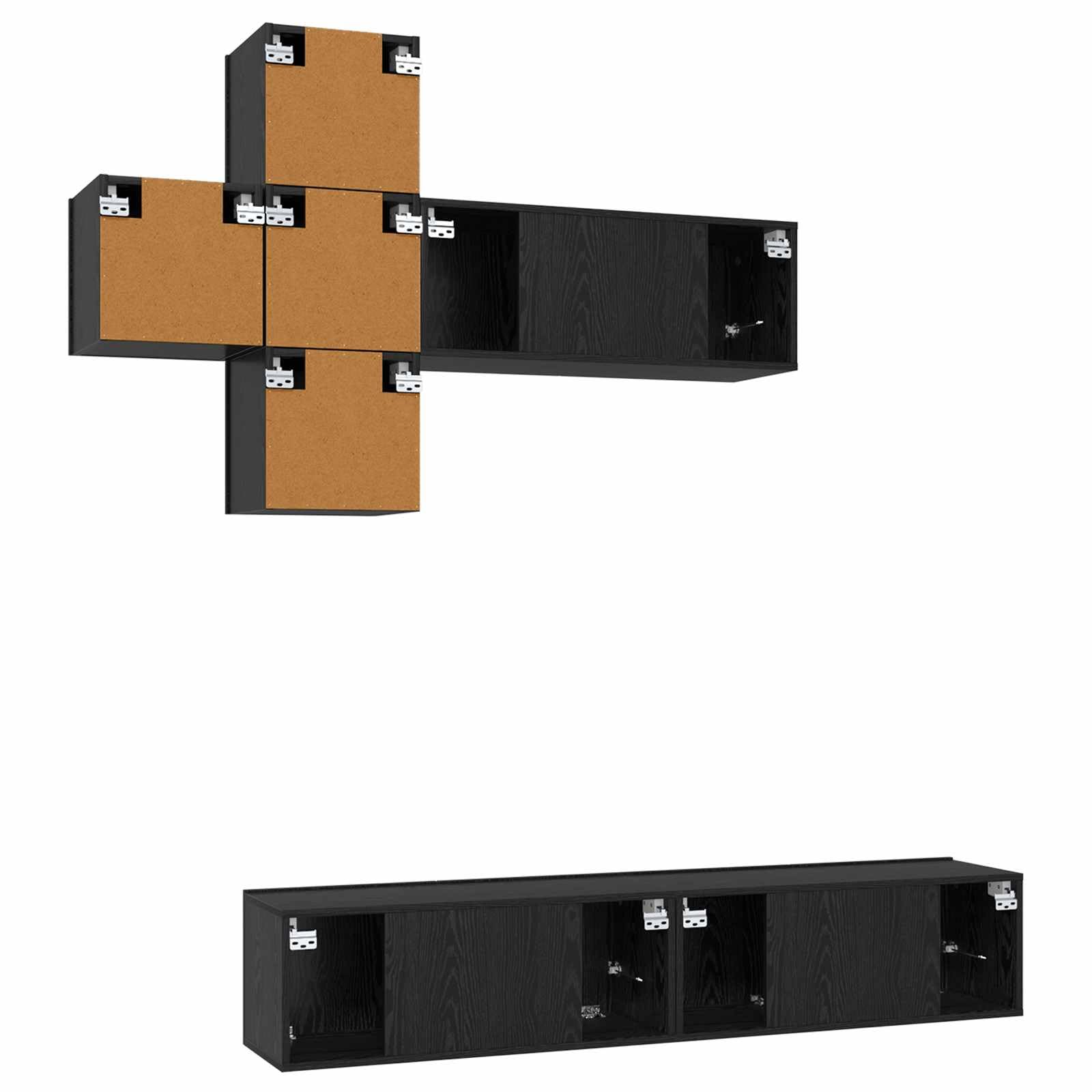 Conjunto de Mueble de TV 8 uds. Madera de Ingeniería, Muebles TV, 55.82 kg-3438599