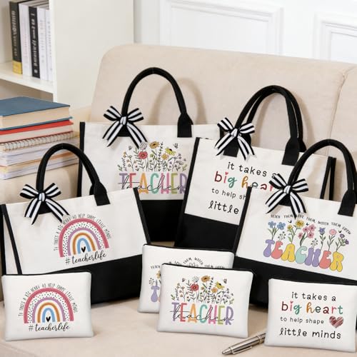 Image of UAREHIBY Teacher Appreciation Week Gift In Bulk,Teacher Gifts for Women Tote Bag,End of Year Teacher Thank You Gift,Back to School,Christmas Valentine Day Gifts for Teachers