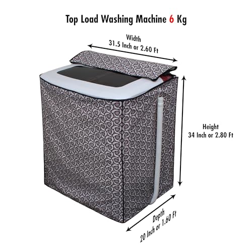 Image of DREAM CARE Waterproof & Dustproof Washing Machine Cover Top Load & Semi Automatic Suitable for 6 kg, 6.2 kg, 6.5 kg (80 x 86 x 51 cms)