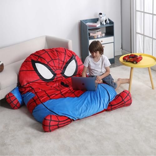 Image of Marvel Spider-Man Oversized Kids Floor Lounger,Soft Plush Chair with Pillow & Cushion, Comfortable Portable Nap and Play Mat for Bedroom or Playroom