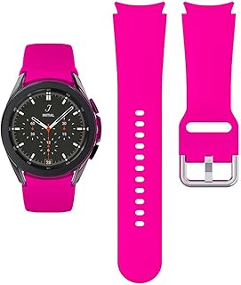 KIMAIXA For Galaxy Watch 5 Band 40mm 44mm/Galaxy Watch 5 Pro Band 45mm/Galaxy Watch 4 Band 40mm 44mm/Galaxy Watch 4 Classic Band 42mm 46mm, 20mm Silicone Sport Strap Women Men Wristband,Magenta