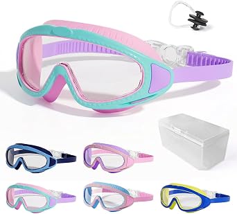 2026 New Childrens Large Frame Waterproof and Anti-Fog Swimming Goggles, Kids Swim Goggles for Kid