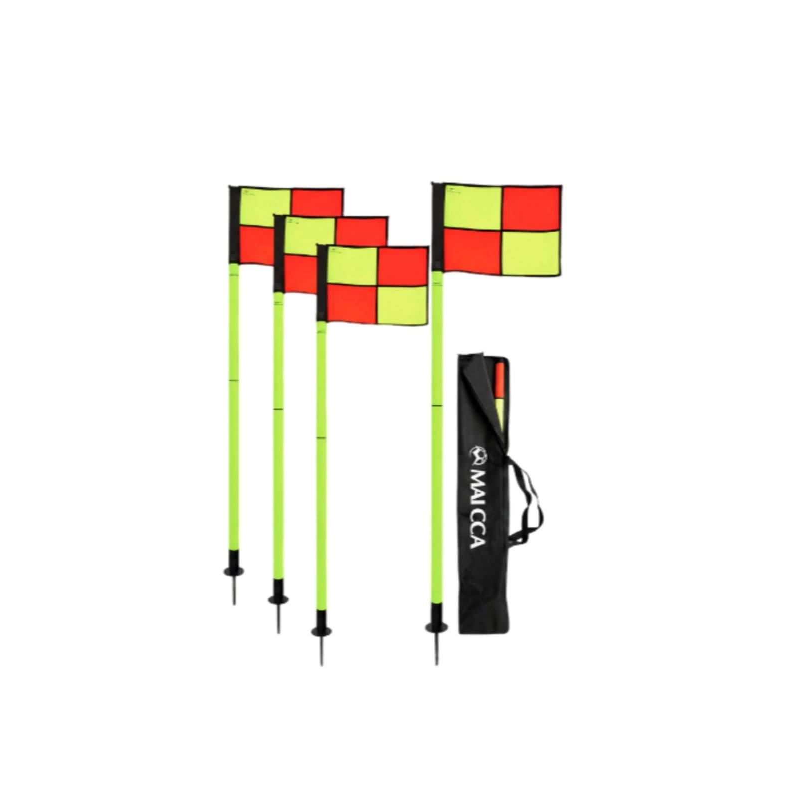 4 Pezzi Kit Bandierine per il Calcio Picchetto Resistente Alle Intemperie Bandiera d’angolo con urevole Attrezzatura Sportiva per Allenatori