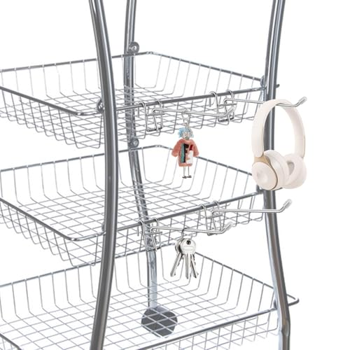 Dimeho 8pcs Accessory Hooks for Wire Shelving with Rubber Cover Heavy Duty Metal Hooks Shelf Hook Kitchen Utensil Wire Shelf Accessories for Garage Craft Utility Rack Storage Room Organization