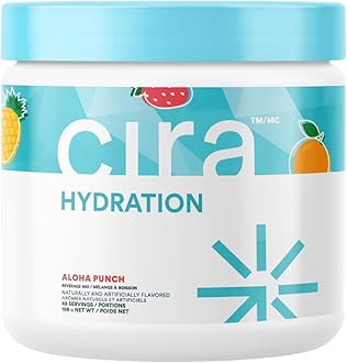 Cira Hydration Powder (45 Servings) - Electrolyte Drink Mix with Himalayan Salt for Dehydration Relief and Recovery - Fruit Punch
