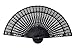 Quasimoon PaperLanternStore.com 8 Inch Black Folding Wood Panel Hand Fan with White Organza Bag for Weddings