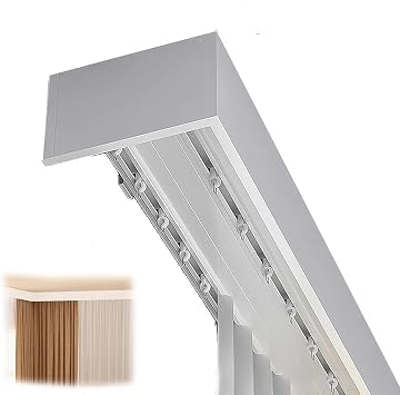 Curtain Pelmet Box Blackout Double Curtains Track Ceiling/Wall Mount Curtain Rod TCover Box Frame, Drapes Rail Cover 100 150 160 180 200 280 300cmTop,350cm/11.5ft