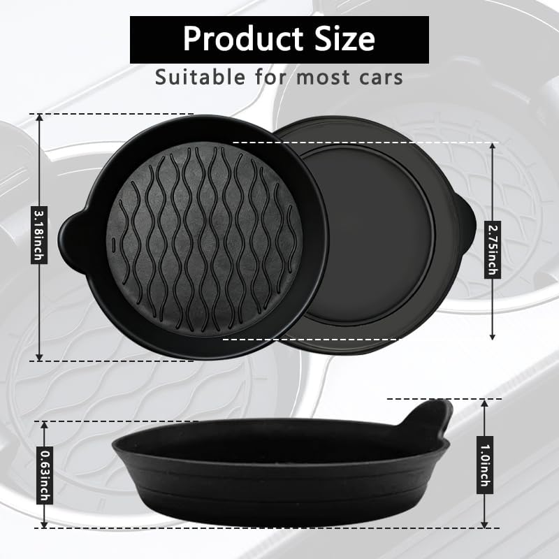 Miniatura 2 de Portavasos para automóvil, posavasos de silicona para autos, accesorios universales antideslizantes para el interior del automóvil, paquete de 4