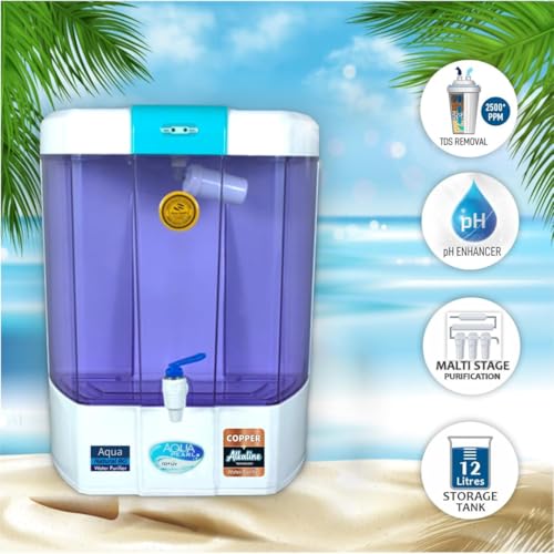 Image of Aqua Pearl RO Water Purifier with RO+UV+Copper+Zinc, 10 Stages Purification, 12 Litre, Wall Mounted, Electric, Advance HTDS Membrane | 20 LPH | Suitable for all type water with 1-Year Warranty