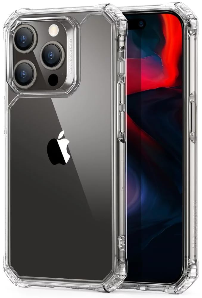 ESR for iPhone 15 Pro Max Case, Shock-Absorbing Corners, Clear | Military-Grade Drop Protection, Shockproof Air Guard Corners, Raised-Edge Protection, Resists Scratches Clear iPhone 15 Pro Max