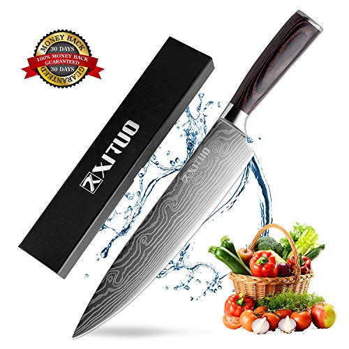Chef Knife - Professional 8 inches High Carbon Stainless Steel Kitchen Knife with Ergonomic Handle, Ultra Sharp, Anti Corrosion for Slicing, Chopping or Dicing, Best Choice for Home Kitchen